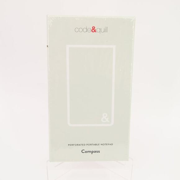 Code & Quill Gray Compass Perforated Portable Notepad Hardcover Journal - Picture 1 of 7